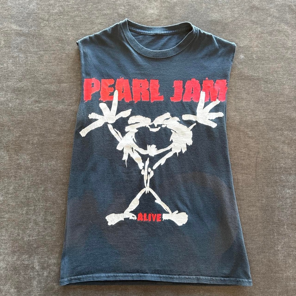 Vintage Pearl Jam Alive Stickman Ten Tour Concert Rock T Shirt Mens Small Black